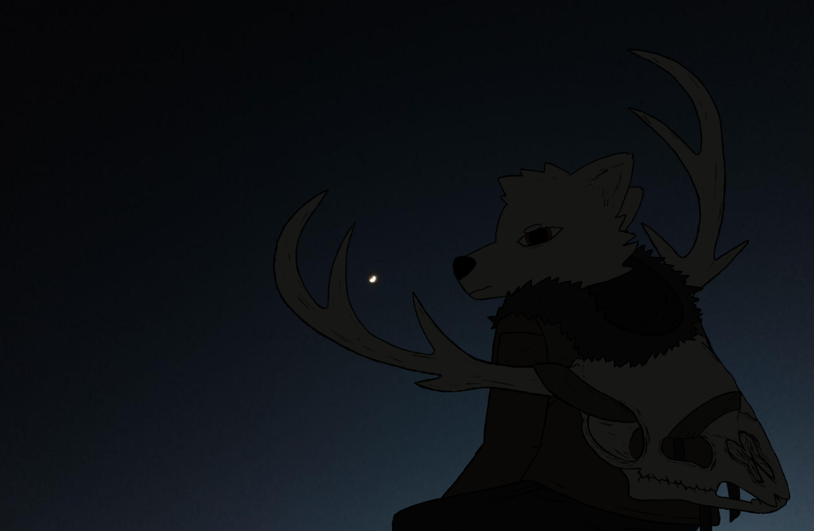 at the end (dark)